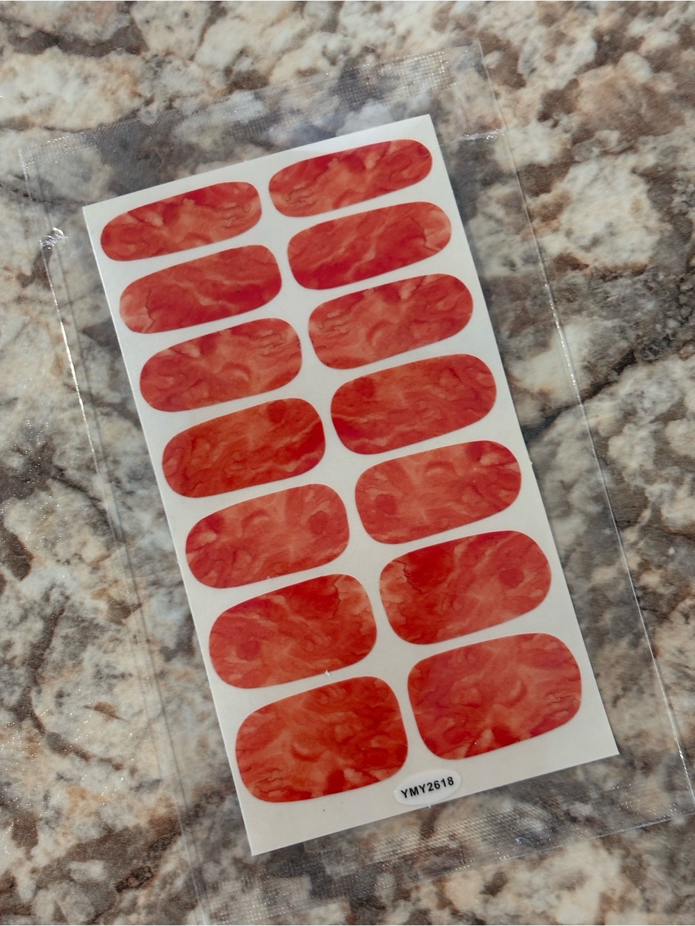 Red Marble Nail Wraps